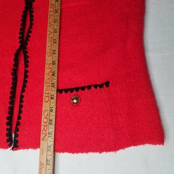 Sioni Red Cardigan Open Blazer Jacket Womens Large New Soft Holiday Career - Picture 8 of 9